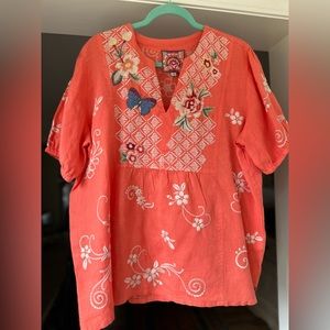 Johnny was orange too with butterflies.  Size XL